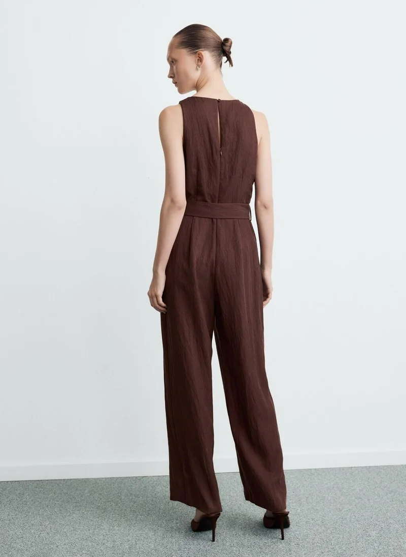 MANGO Lyocell jumpsuit with belt